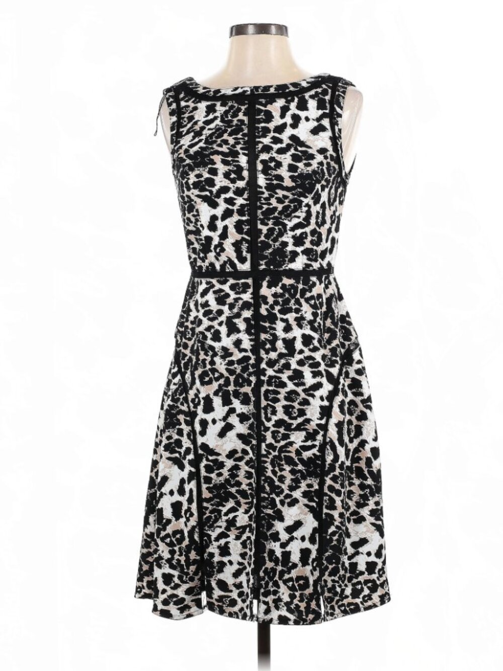 Adrianna Papell Leopard Print Midi Cocktail Dress - Size 4 - Like New